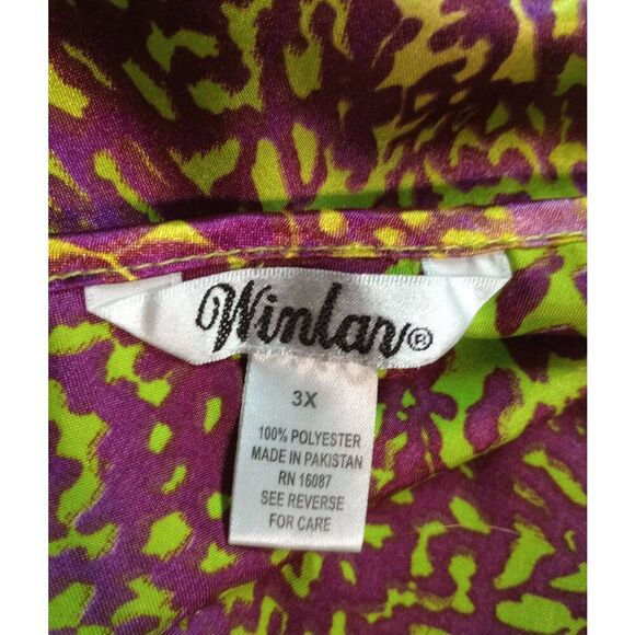 Winlar Dress Ladies 3x Slip Dress Purple Green Snake‎ Print Sleeveless Midi Sexy - Picture 6 of 7